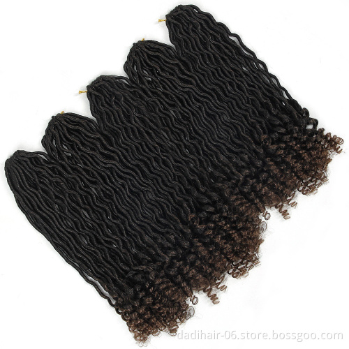 24strands/pack 75g twisted  dreadlocks crochet braids best synthetic hair Extensions curly GODDESS Faux locs braiding 18 inch